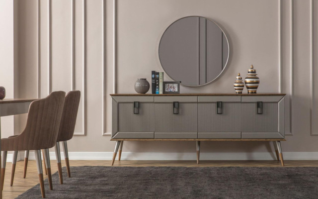 Bright Dining room Suite Robust Dining table Luxurious Sideboard 9 pieces