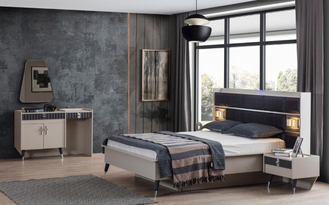 Bedroom Suite Luxury Bed Designer Dressing table Console 5-piece set