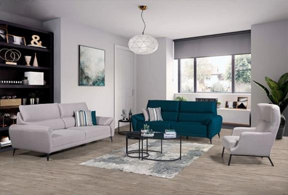 Stylish Living room Seat Set 2x 3-Seater Sofas Armchair 3-piece Suite
