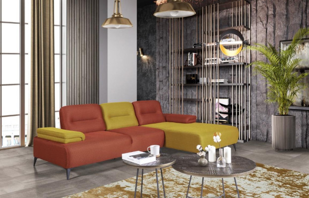 Two-tone L-shape Corner sofa Designer Living room Sofa Modern Couches