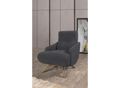 Gray Lounge Chair Designer Single Seat Upholstery Armchair Living room Furniture