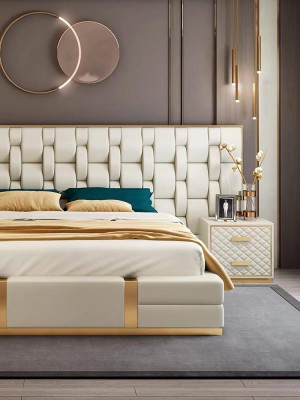 Luxury Bedroom Set Complete's Room Furniture Bed Bedside table Furnishings