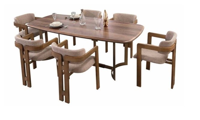 Brown Dining room Suite Designer Upholstered Chairs Dining table Dining set