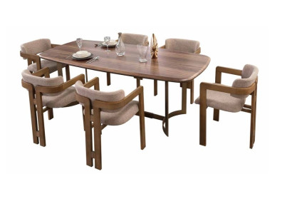 Brown Dining room Suite Designer Upholstered Chairs Dining table Dining set