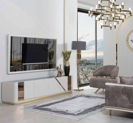 Modern Living room Furniture Designer TV Lowboard Luxurious TV Frame 2pcs
