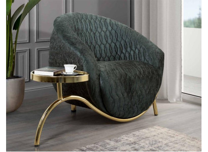Green upholstered chair Designer lounge chair Furniture Luxurious 1-seater