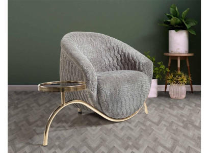 Gray Upholstery Single Seater Living Room Designer Club Chair Noble 1-Seater