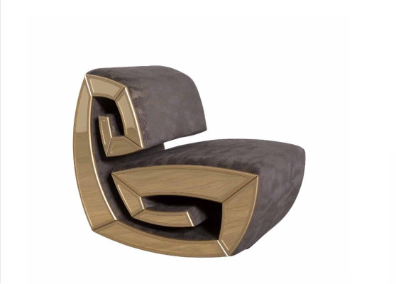 Brown-Golden Single-Seater Designer Armchair Relax Living room Seater new