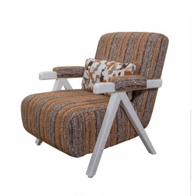 Multicolored Armchair Designer Seat Furniture Luxurious Upholstery Single Seater