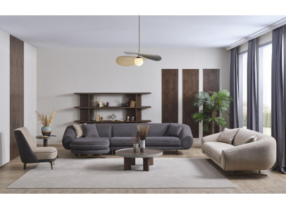 Designer Living room Suite L-shape Sofa 3-Seater Armchair Upholstery Furniture