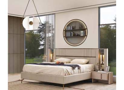 Luxurious Bedroom Beiges Double bed 2x Bedside tables Modern Furniture