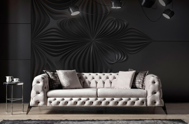 Light gray Living room Chesterfield Sofa set 4+3 Armchair Luxury Armchair