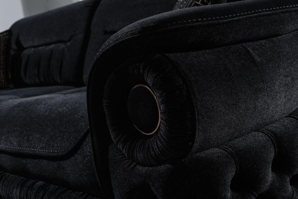 Black living room set exclusive s sofa upholstery armchair TV cabinet lowboard