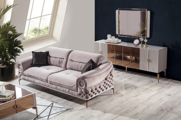 Noble Living room Suite Luxury Upholstery Sofa Designer Armchair TV Lowboard
