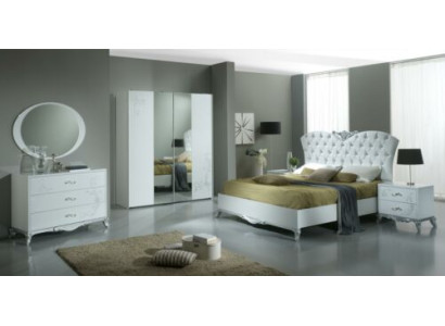 Bedroom Italian Furniture Set Luxury Modern Style 6-Piece Beds Wardrobe Baroque