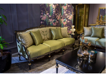 Luxury Three Seater Modern Couch Upholstery Furniture Sofas Fabric Textile Green