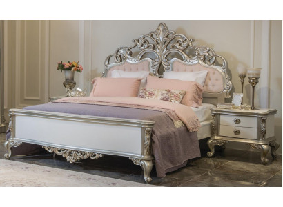 Bed Furniture Silver Pink Bedroom Furniture Design Beds Luxury Baroque Wood