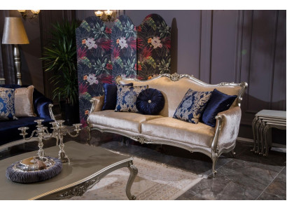 Three Seater Luxury Sofa 3 Seater Sofas Baroque Rococo Fabric Design Couch