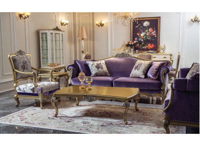 Luxury sofa set 3+2+1 seater coffee table sofas armchair fabric couch 4 pieces.