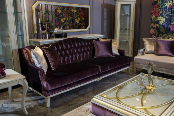 Luxury sofa set coffee table 2x sofa 3 seater side table 4 piece set velvet