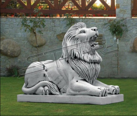 XXL lion figure garden terrace decoration decorative stone sculpture