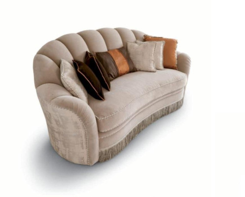 Two-seater Sofa 2 Seater Sofas Luxury Living room Fabric Gray Polyester