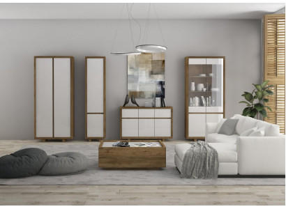 Living room Set Display case Chest of drawers Living walls Chests of drawers Wardrobe Table Furniture Wood 4pcs