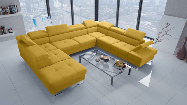 Living landscapes Corner sofa Couch Textile Leather Upholstery Seat Corner Sofa U-shape Sofas