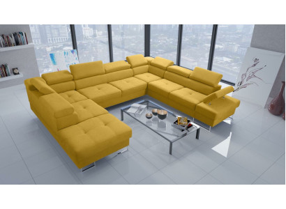 Living landscapes Corner sofa Couch Textile Leather Upholstery Seat Corner Sofa U-shape Sofas