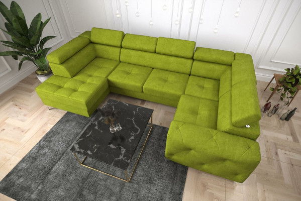 Living landscape Sofa Couch Upholstery Corner Textile Imitation leather Edle Corner sofa U-shape