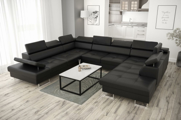 Living landscapes Corner sofa Couch Textile Leather Upholstery Seat Corner Sofa U-shape Sofas