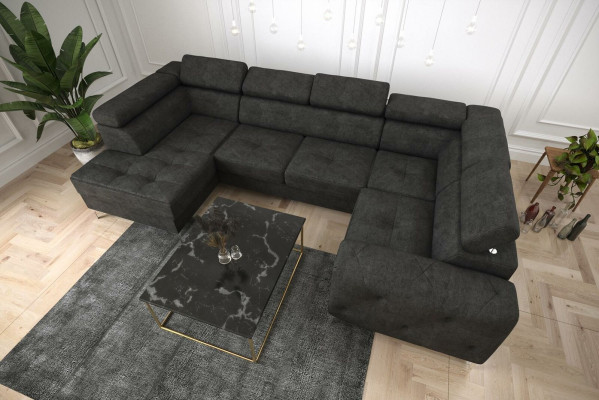 Living landscape Sofa Couch Upholstery Corner Textile Imitation leather Edle Corner sofa U-shape