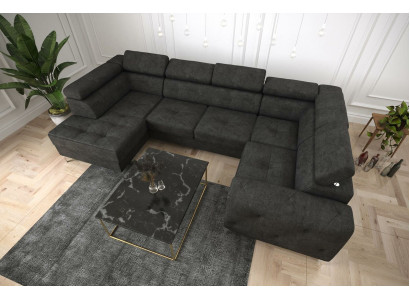 Living landscape Sofa Couch Upholstery Corner Textile Imitation leather Edle Corner sofa U-shape