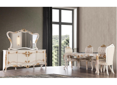 Dining table Suite Group Dining room Table Chair Set Sideboard Mirror 6pcs