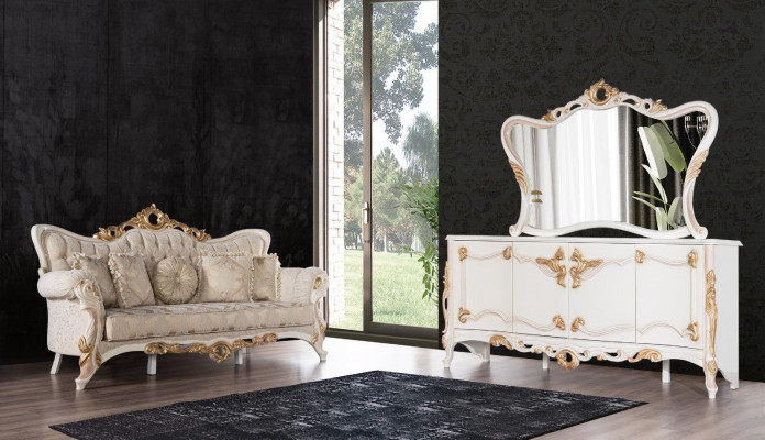 Dining table Suite Group Dining room Table Chair Set Sideboard Mirror 6pcs
