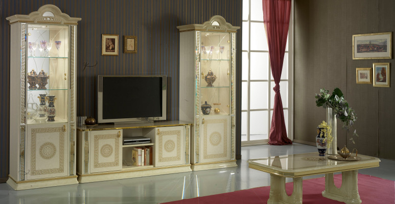 Living room set suite 4 pieces. Group Chest of drawers Display case 2x Coffee table Baroque Rococo