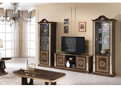 Italian Wall unit Furniture Wardrobe Display case TV cabinet 3pcs. Set of luxury tv showcases Glass