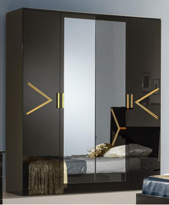 Classic s Bedroom Set Suite Luxury Modern Style Bed 6 pcs. Wooden chest of drawers