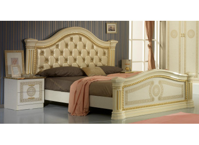 Design Bedroom 3 pcs. Bed 2x Bedside table Classic r Luxury Beds Set Furniture