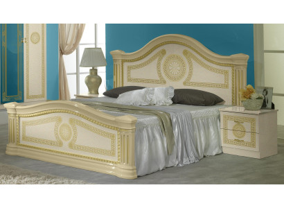 Design Bedroom 3 pcs. Set Bed Bedside table Classic Luxury Beds Set Furniture