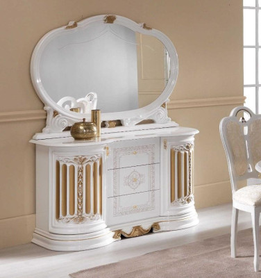 Classic Chest of drawers Sideboard with Mirror xxl Wardrobe Sideboard Italian Furniture