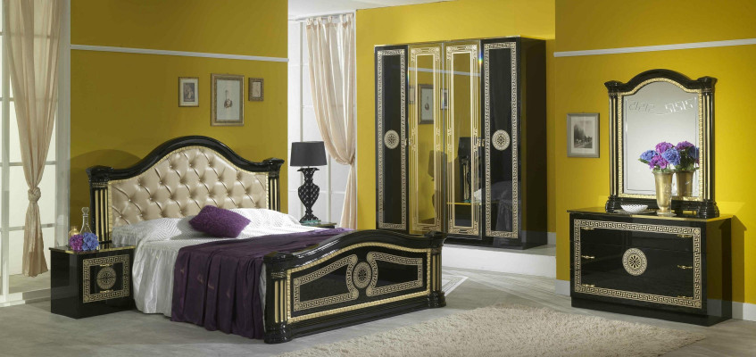 Chesterfield Bed Leather Bed Upholstered bed Bedroom Double Bed Beds 180x200cm