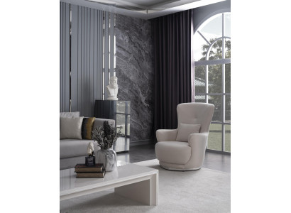 Armchair luxury Armchair for Living room for Study room material Wood Color White