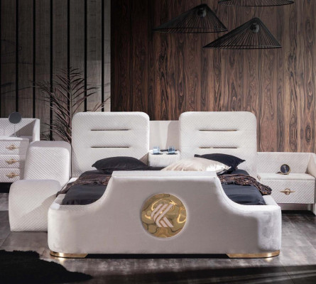 Double bed Beds Modern Luxury Stool Multifunction Bed Design Velvet