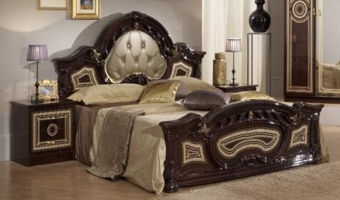 Chesterfield Bed Upholstered bed Double bed Beds Big Designer Luxury Bed Wood