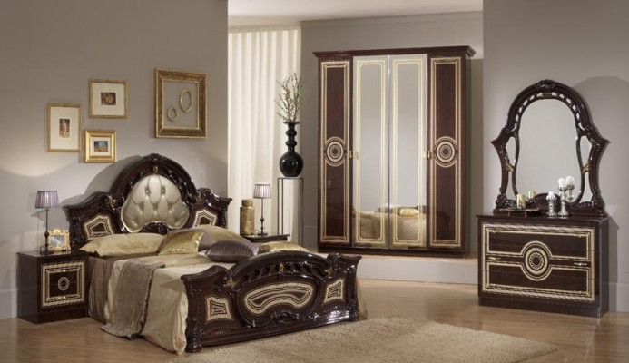 Chesterfield Bed Upholstered bed Double bed Beds Big Designer Luxury Bed Wood