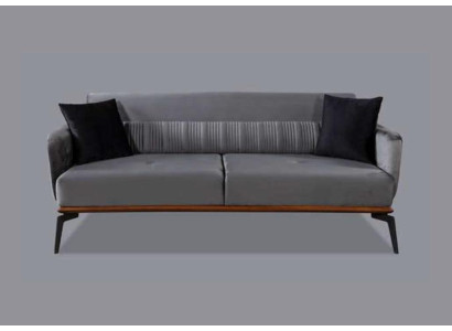 Luxury Sofa 3 Seat Couch Wood Furniture Three Seater Sofas Gray Couches Fabric