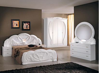 Bedroom Set Modern Style Wood Wardrobe Bed Luxury 6 pcs. Set of white beds new