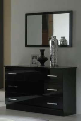 Table Classic Mirror Chest of drawers Dressing table Bedroom Stool Set high gloss