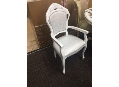 Chair White Silver Design Living room Dining room Wood Chairs Upholstery Made in Italy